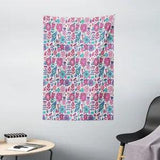 Garden Tapestry Sketch Peonies Tulips Print Wall Hanging Decor