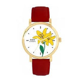 Toff London TLWS-46544 Ladies Yellow Lily Flower Watch