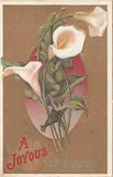 Lovely Calla Lilies on Old Easter Postcard - Series D, No. 4