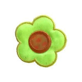 Lily 2"x2"  Yellow Neon Satin Flower with Orange Center Patch sold by 2 pieces