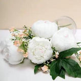 10 WHITE 3" Faux SILK PEONY FLOWER Heads Wedding Party Events Home Decorations