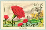 NEW LISTINGOhio State Flower~Scarlet Carnation~Billowing Clouds~Artist 1967 Ken Haag