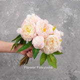 7 Heads Peony Bouquet | High Quality Artificial Flower | DIY Floral | Wedding/Home Decoration | Gifts - Light Pink