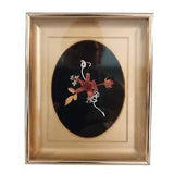 Vintage Dried Flowers Pressed in Gold Toned Table Frame