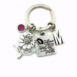 Be a sunflower, stand tall on the darkest days to find the sunlight Keychain, Sunflower Key Chain, Gift for Daughter Keyring, BFF Present