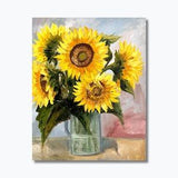 Sunflower painting Sunflower bouquet Original art Original oil painting canvas painting Flowers painting Yellow painting