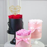 Preserved flowers roses with heart topper | VALENTINE'S DAY | Eternal roses | 4 roses in a box |  Flower box