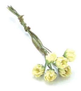Dollhouse Miniature Yellow Water Lily Set of 6 Half Bloom