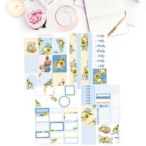 SUMMER SUNFLOWER | 4 Page Planner Sticker Kit | Vertical Layout | Floral Sticker Planner Kit | Sunflower Planner Kit