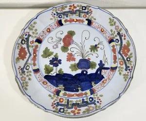 Vintage AMM Faenza Garofano Dinner Plate BLUE CARNATION 10-1/2" Made In Italy