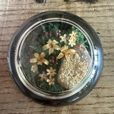 Vintage Dried Flower Art Dome Paperweight CottageCore Fairy Whimsical Home Decor