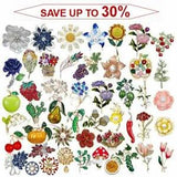Wholesale Rhinestone Crystal Flower Plant Bridal Bouquet Enamel Brooch Pin Lot