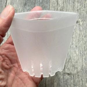 3.25??? round cornered clear square seedling orchid pot, Clear plastic pot, Transparent plant pot, Clear square succulent pot, Seedling pot