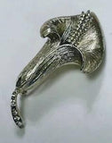 Beautiful Vintage Flower Calla Lilies Brooch Broche with Rhinestone Jewelcraft
