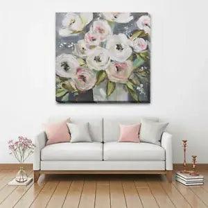 Summer Ranunculus Flower Stretched Canvas Print Framed Wall Art Homeware F131