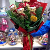 Christmas Teddy Bear Bouquets, Christmas Plush Teddy Bear Flower Bouquet,Deer Christmas Teddy Bear Flowers, Christmas Gift, Gift For Her