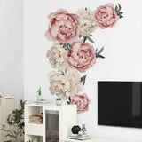 3D Flower Print Wall Sticker Flowers in Vase Adhesive Removable Wall Art Sticker
