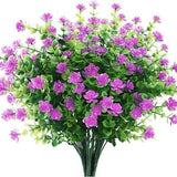 6 Bundles Artificial Flowers Outdoor Fake Flowers for Decoration UV Resistant No Fade Faux Plastic Plants Garden Porch Window D???cor (Orchid)