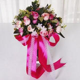 Elegant Rose red Bridesmaids Bouquet,Silk wedding Flowers,Bridal Bouquet,Silk Bouquet,Spring wedding Decor,destination Bouquet,Boho bouquet