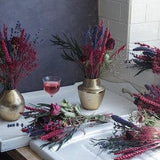 Dried table flowers dark red and green boho cottage rustic wedding table decoration/ Memory flowers/ Christmas rustic sustainable decor
