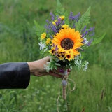 Small bouquet sunflower wedding lavender bouquet sunflower bouquet greenery bouquet flower girl bouquet bridesmaids bouquet orange bouquet