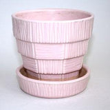 Pretty Pink McCoy Vintage Planter 1950s Small Pot Planter lovers Green thumb Basketweave