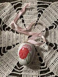 Gift World Of Gorham 1986 Mother Ceramic Porcelain Easter Egg Ornament Carnation