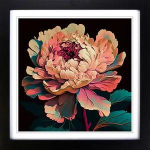 Peony Flower Pop Art Framed Wall Art Poster Print Home Decor Picture Large