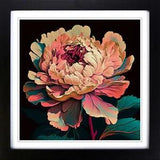 Peony Flower Pop Art Framed Wall Art Poster Print Home Decor Picture Large