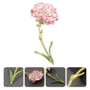 1PC Enamel Flower Brooch Carnation Brooch Decorative Breastpin Pink Collar-