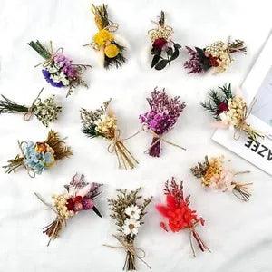 Dried Flowers - Mini Dried Flower Bouquet Wildflower Decor, Natural Flowers