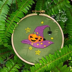 Halloween Beginner Embroidery kit -Handmade Embroidery-Plant for Halloween-Wall decoration-Flower Embroidery-Handmade Craft -Needlework Kit