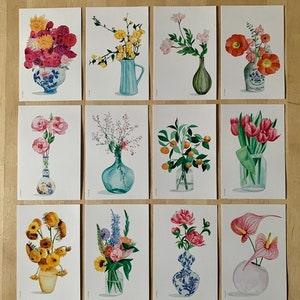 BOUQUETS - 12 postcards - postal cards - flowers - flowers
