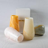Natural  Onyx Flower Vase Translucent Flower Vase Unique Home Decor And Gift For Couple Hand made Flower Vases For Flowers Semi-Precious
