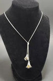Vintage Avon Silver and Gold Calla Lily Lariat Necklace