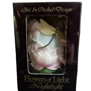 Ibis & Orchid Design Flowers of Light Dragonfly & Water Lily Nightlight