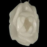 BG14550 # Hand Carved Peony Flower Pink Aventurine Pendant Bead 1 Pcs