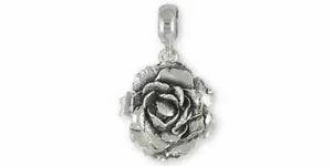 Peony Jewelry Sterling Silver Peony Charm Slide Handmade Flower Jewelry PNY-PNS