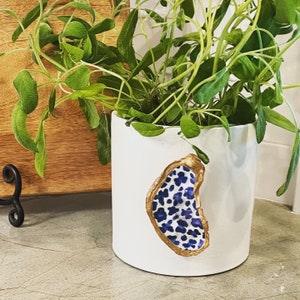 Decoupage Oyster Shell Orchid Pot