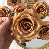 10pcs Toffee Artificial Rose Heads, 9cm Brown Silk Roses Head, Coffee Color Roses Head Set, Artificial flowers, Faux flowers