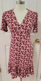 Michael Kors Ditsy Carnation Dress V Neck Short Sleeves Size S
