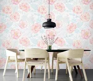 3D Peony Flower Leaves 429NAO Wallpaper Wall Mural Self-adhesive Uta Naumann Fay