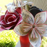 Sheet Music Bouquet. Red & Black. Or CHOOSE YOUR COLORS. Musician Gift, Anniversary, Birthday, Centerpiece, Bridal Bouquet