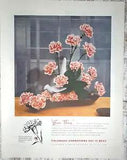 1954 Colorado Carnations Vintage Print Ad Flower Growers Gift Men Women Beauty