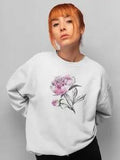 Pink Peony Flower Design . Sweatshirt Women's -Image by Shutterstock