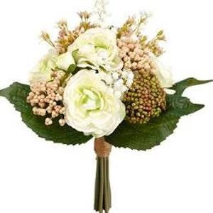 White Ranunculas and Lily of the Valley Nosegay, 11"