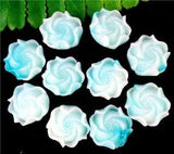 10Pcs 19x11mm Water Blue Tridacna Carved Peony Flower Pendant Bead Crafts EE3731