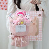 Sanrio Kuromi Cinnamoroll MyMelody Pompompurin Kawaii Cartoon Doll Bouquet Cartoon Bouquet Valentine's Birthday Graduation Gift