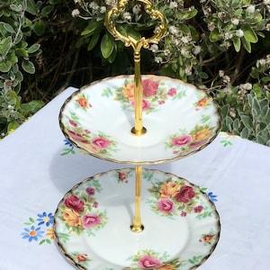 Royal Stafford Bouquet 2 Tier cake stand, cupcake stand, Afternoon Tea,High Tea, Gift for Her, House Warming Gift, Thanksgiving Gift for Her