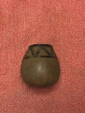 Dried gourd Vase 3 1/4???high, 10??? circumference Dark Brown Decorated with Black